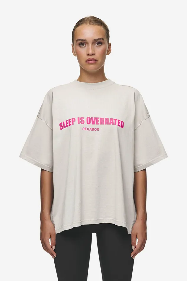Women Pegador Tees Tori Heavy Oversized Tee Washed Moon Grey