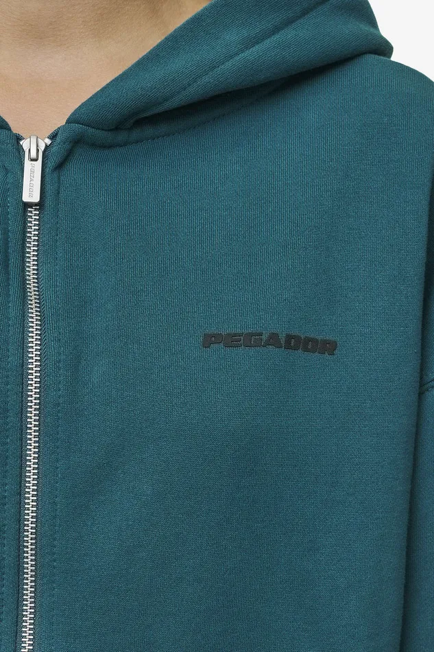 Women Pegador Zip Hoodies Clarita Oversized Sweat Jacket Washed Urban Turquoise Black Gum Women Pegador Zip Hoodies Clarita Oversized Sweat Jacket Washed Urban Turquoise Black Gum
