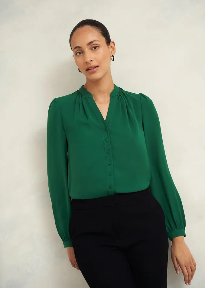 Women Peony Blouse Green Hobbs Tops