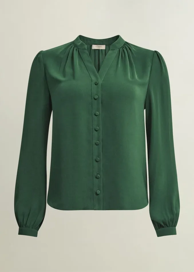 Women Peony Blouse Green Hobbs Tops