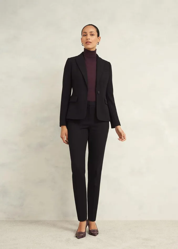 Women Petite Mia Slim Trousers Black Hobbs Trousers
