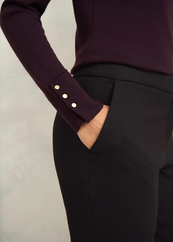 Women Petite Mia Slim Trousers Black Hobbs Trousers