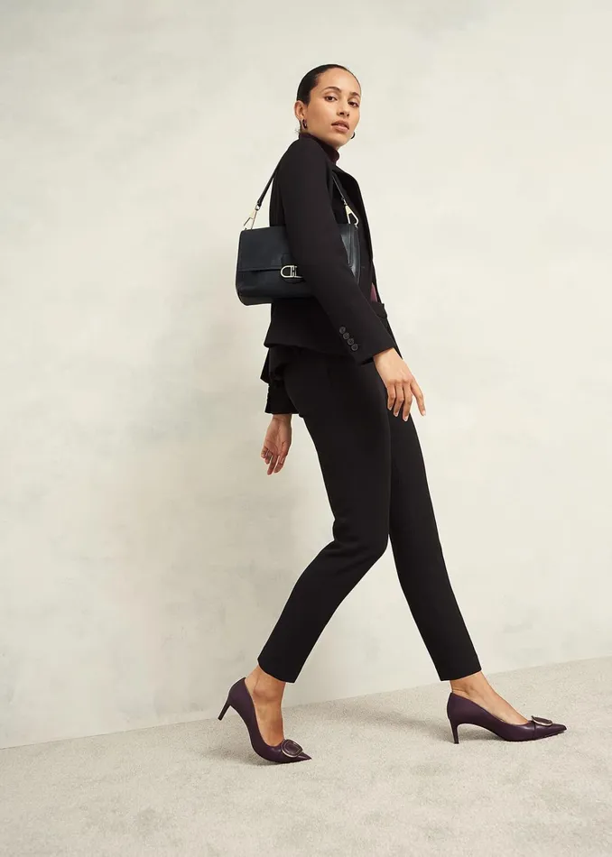 Women Petite Mia Slim Trousers Black Hobbs Trousers