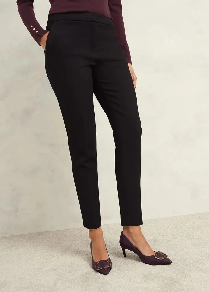 Women Petite Mia Slim Trousers Black Hobbs Trousers