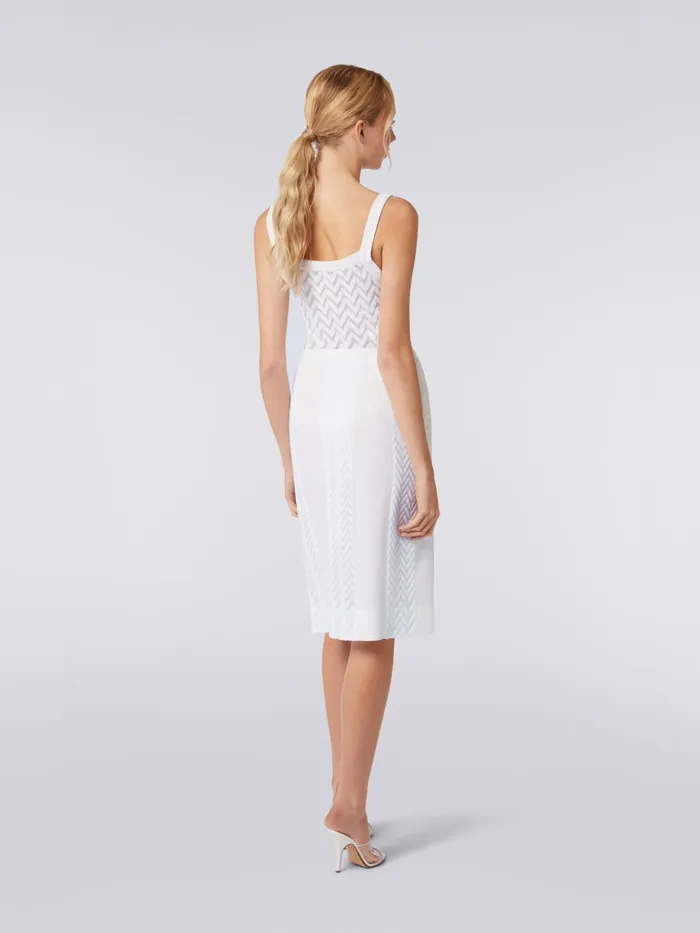 Women Plain Silk Cotton And Viscose Longuette Skirt White Missoni Skirts
