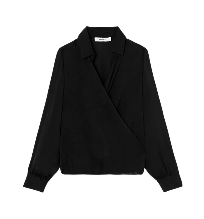 Women Plain Silky Blouse 8211 Black Promod Shirts And Tunics Women Plain Silky Blouse 8211 Black Promod Shirts And Tunics