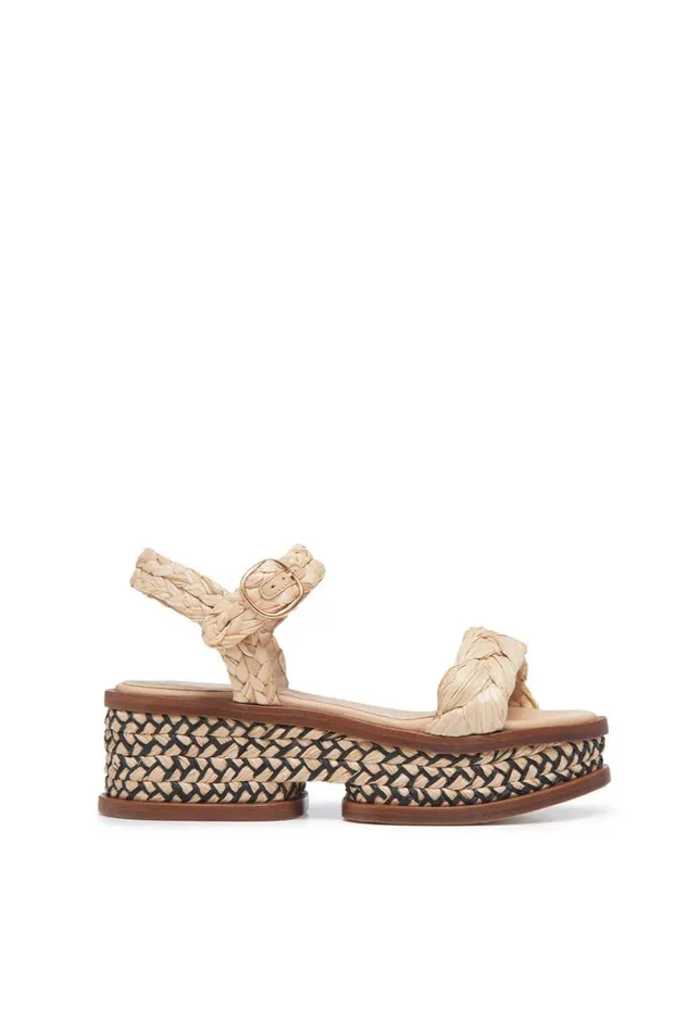 Women Platforms Gabriela Hearst Michael Platform Sandal In Natural Raffia