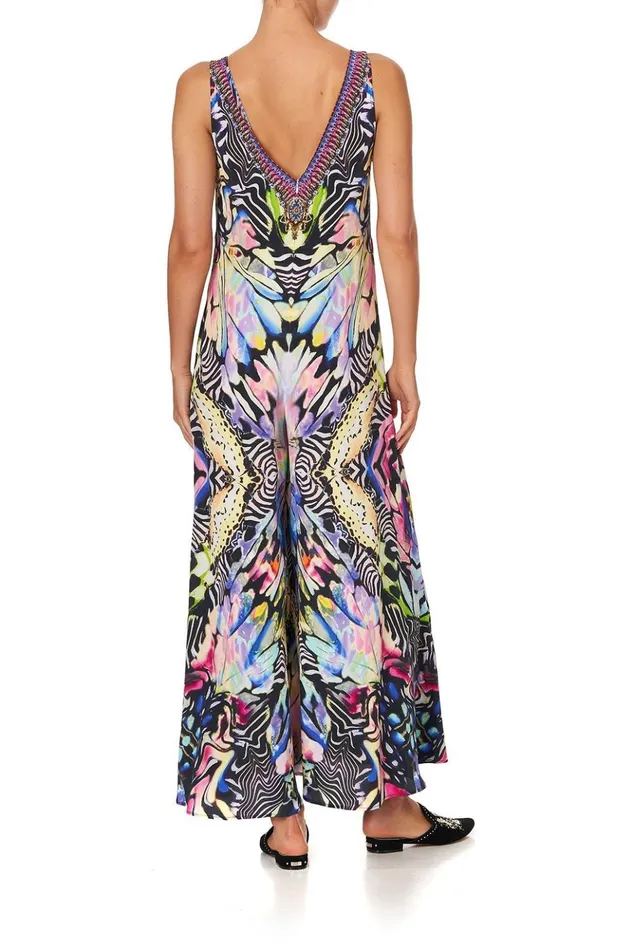 Women Playsuits and Jumpsuits Camilla V Neck Flared Jumpsuit Trance Temptation
