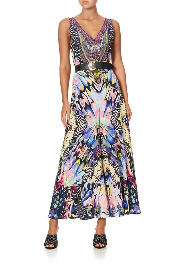 Women Playsuits and Jumpsuits Camilla V Neck Flared Jumpsuit Trance Temptation