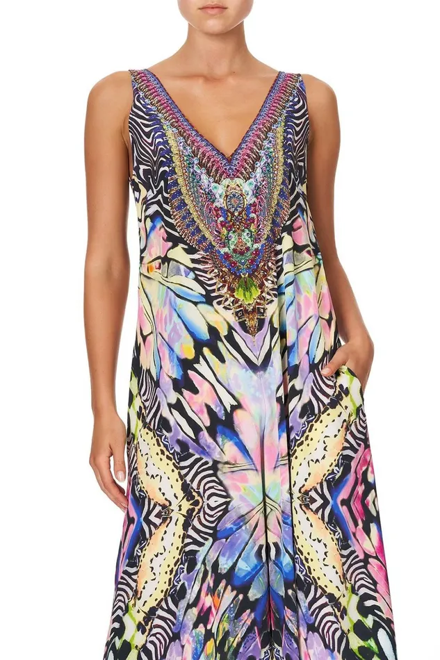 Women Playsuits and Jumpsuits Camilla V Neck Flared Jumpsuit Trance Temptation