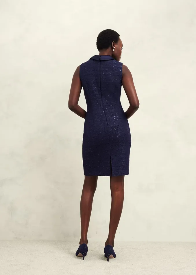 Women Prisha Sequin Tweed Dress Midnight Navy Hobbs Dresses and Jumpsuits