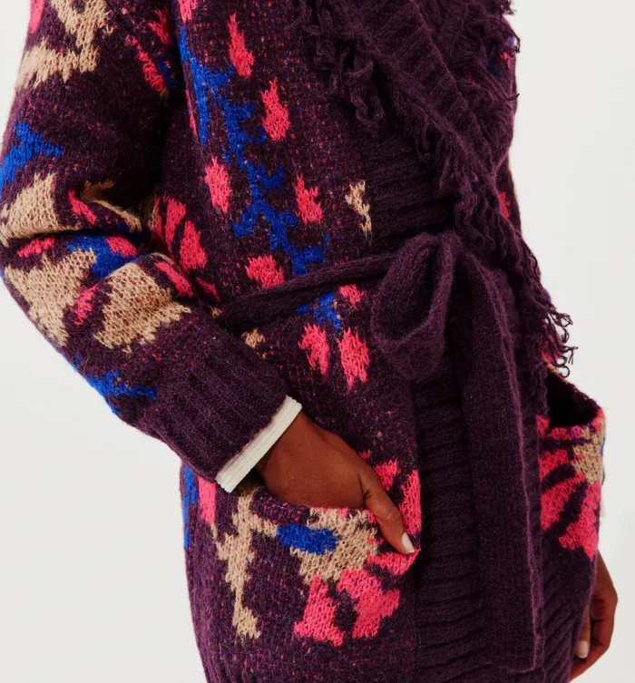 Women PromodDesign Cardigan 8211 Violet Print Promod Jumpers And Cardigans Women PromodDesign Cardigan 8211 Violet Print Promod Jumpers And Cardigans