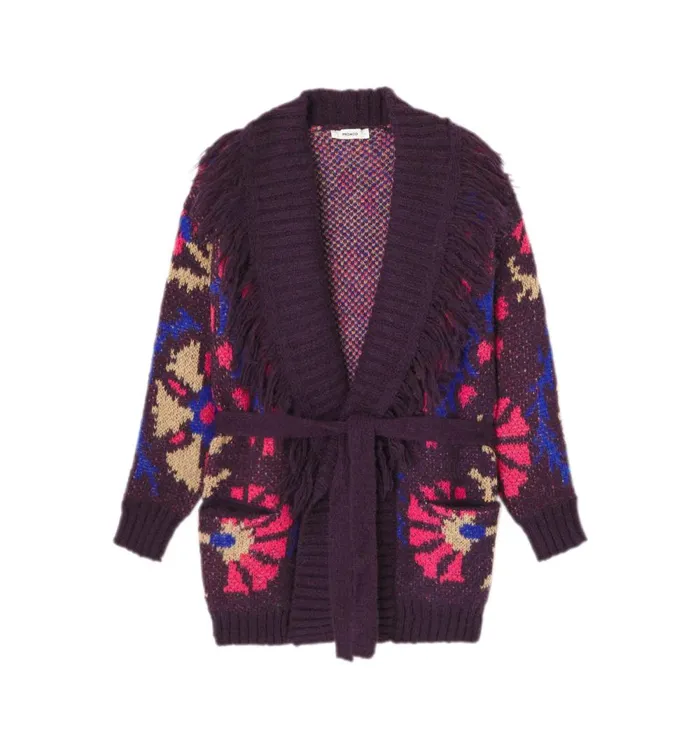 Women PromodDesign Cardigan 8211 Violet Print Promod Jumpers And Cardigans Women PromodDesign Cardigan 8211 Violet Print Promod Jumpers And Cardigans