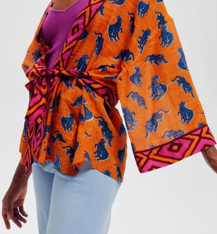 Women Promod Excusive Kimono 8211 Orange Print Promod Jackets Women Promod Excusive Kimono 8211 Orange Print Promod Jackets
