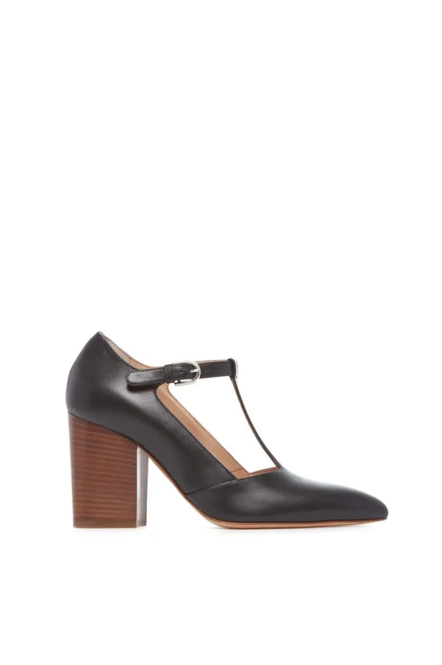 Women Pumps Gabriela Hearst Triana Block Heel Pump In Black Leather
