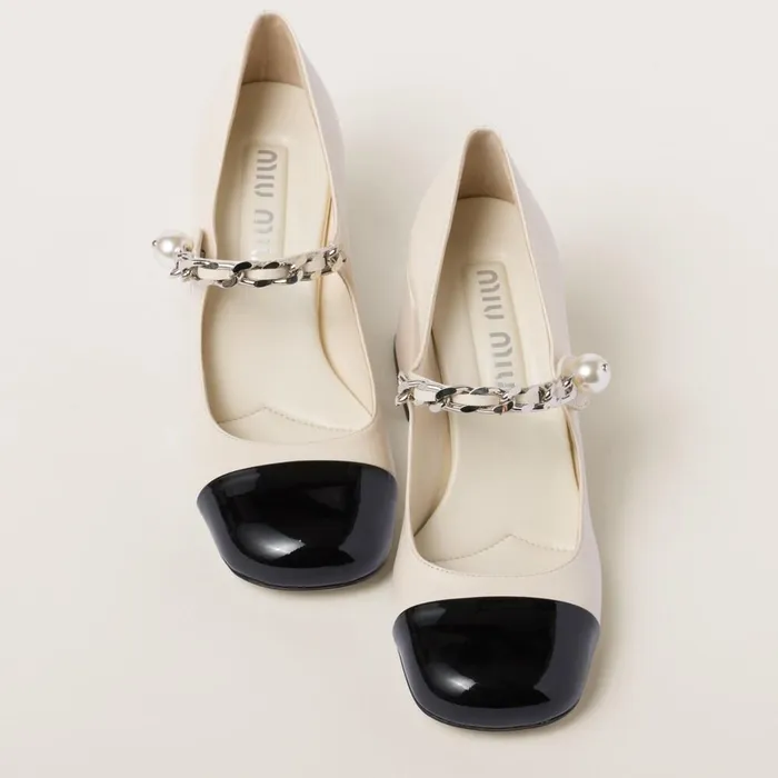 Women Pumps Miu Miu Leather Pumps Ivoryblack Women Pumps Miu Miu Leather Pumps Ivoryblack