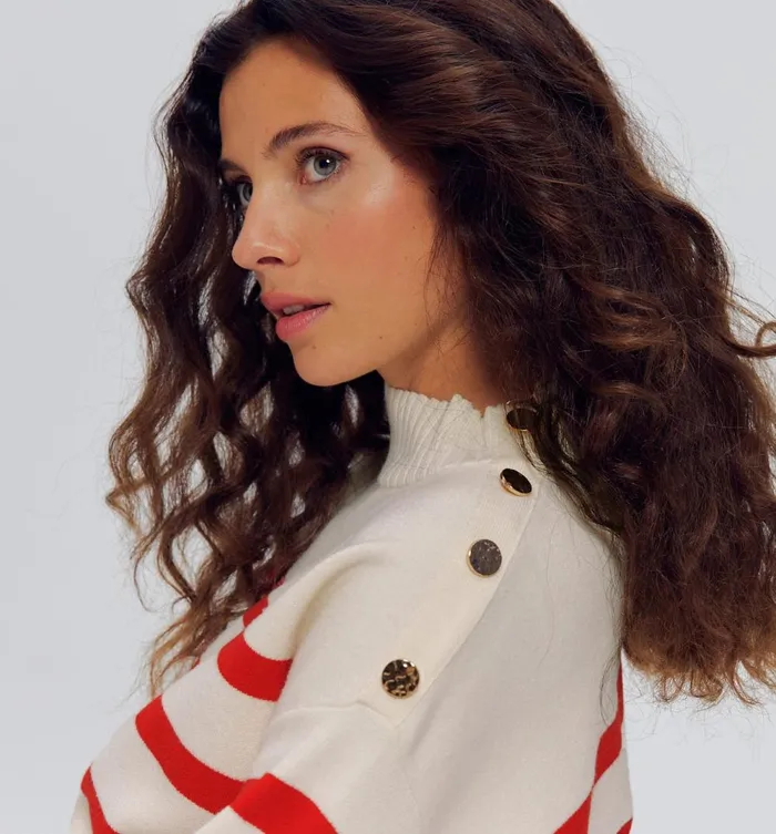Women Raised Neckline Sailor Jumper 8211 Red Stripes Promod Jumpers And Cardigans Women Raised Neckline Sailor Jumper 8211 Red Stripes Promod Jumpers And Cardigans