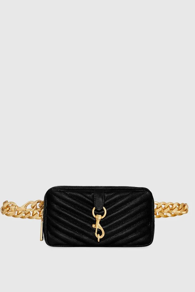 Women Rebecca Minkoff Belt Bags Edie Belt Bag Blackantique Brass