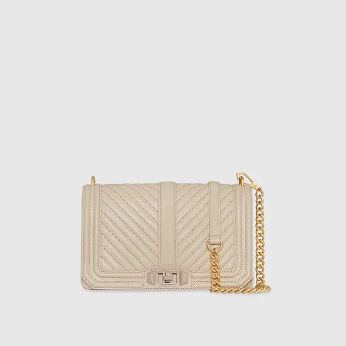 Women Rebecca Minkoff Crossbody Bags Chevron Quilted Love Crossbody Stone Women Rebecca Minkoff Crossbody Bags Chevron Quilted Love Crossbody Stone