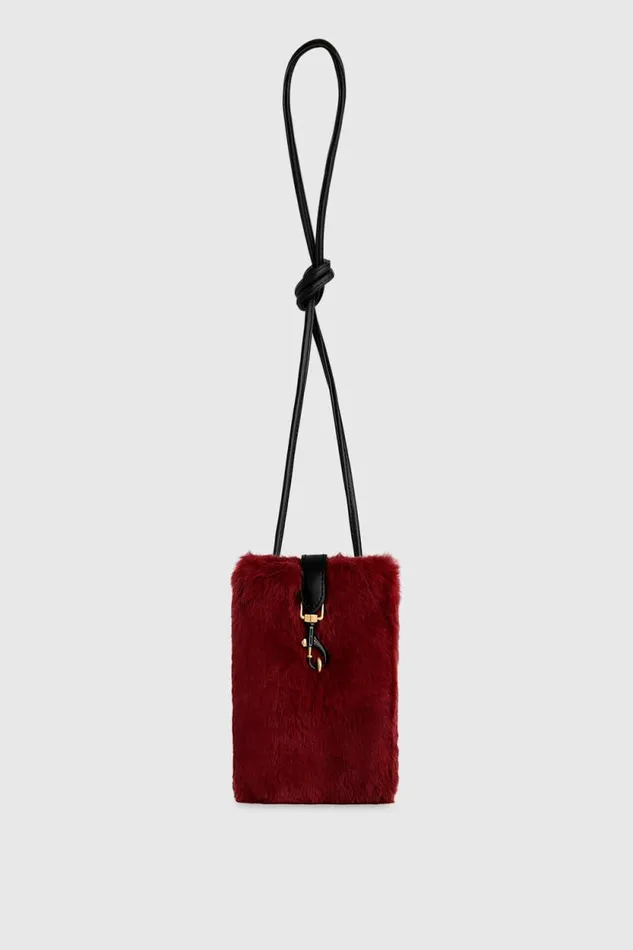 Women Rebecca Minkoff Crossbody Bags Fur Phone Crossbody Maraschino