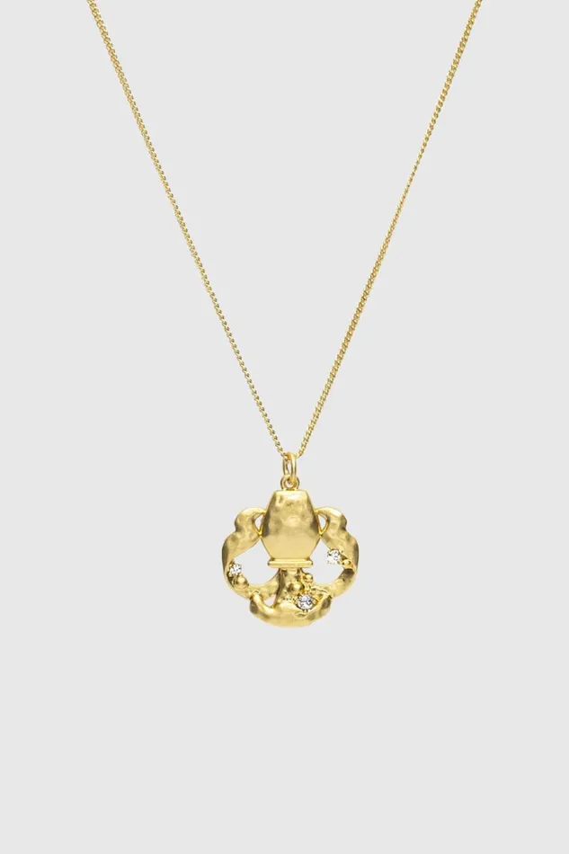 Women Rebecca Minkoff Jewelry Aquarius Zodiac Medallion Necklace