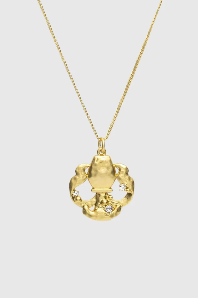 Women Rebecca Minkoff Jewelry Aquarius Zodiac Medallion Necklace Women Rebecca Minkoff Jewelry Aquarius Zodiac Medallion Necklace