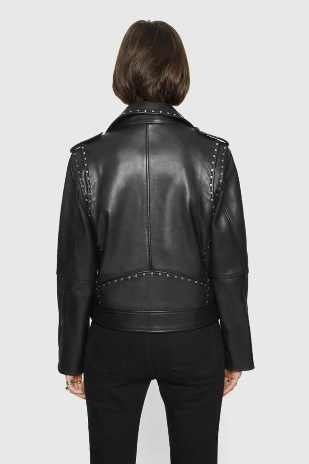 Women Rebecca Minkoff Leather Jett Moto With Studs Black Women Rebecca Minkoff Leather Jett Moto With Studs Black