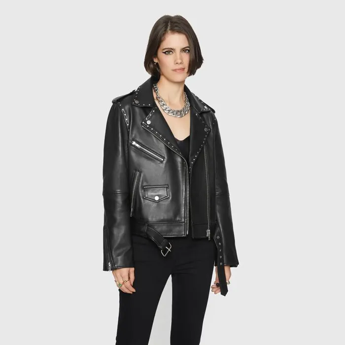 Women Rebecca Minkoff Leather Jett Moto With Studs Black Women Rebecca Minkoff Leather Jett Moto With Studs Black