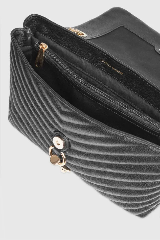 Women Rebecca Minkoff Shoulder Bags Edie Flap Shoulder Bag Blacklight Gold Women Rebecca Minkoff Shoulder Bags Edie Flap Shoulder Bag Blacklight Gold