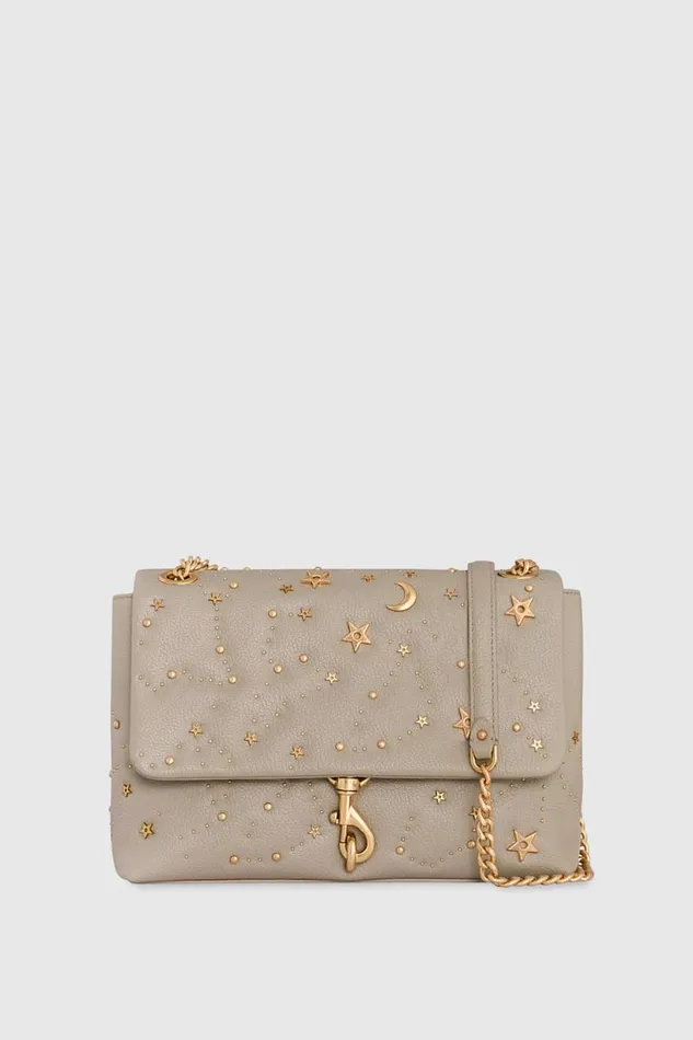 Women Rebecca Minkoff Shoulder Bags Edie Flap Shoulder With Celestial Studs Oyster