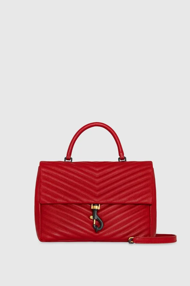Women Rebecca Minkoff Top Handle Bags Edie Large Top Handle Shoulder Seduction Red