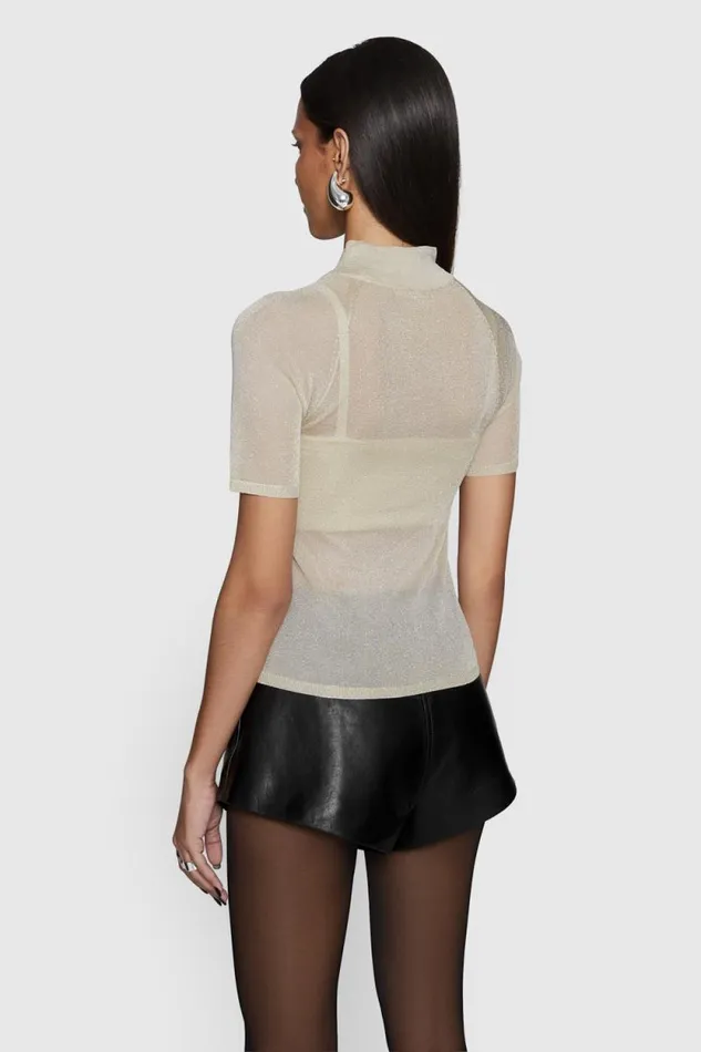Women Rebecca Minkoff Tops Leroy Sheer Set Gold Women Rebecca Minkoff Tops Leroy Sheer Set Gold