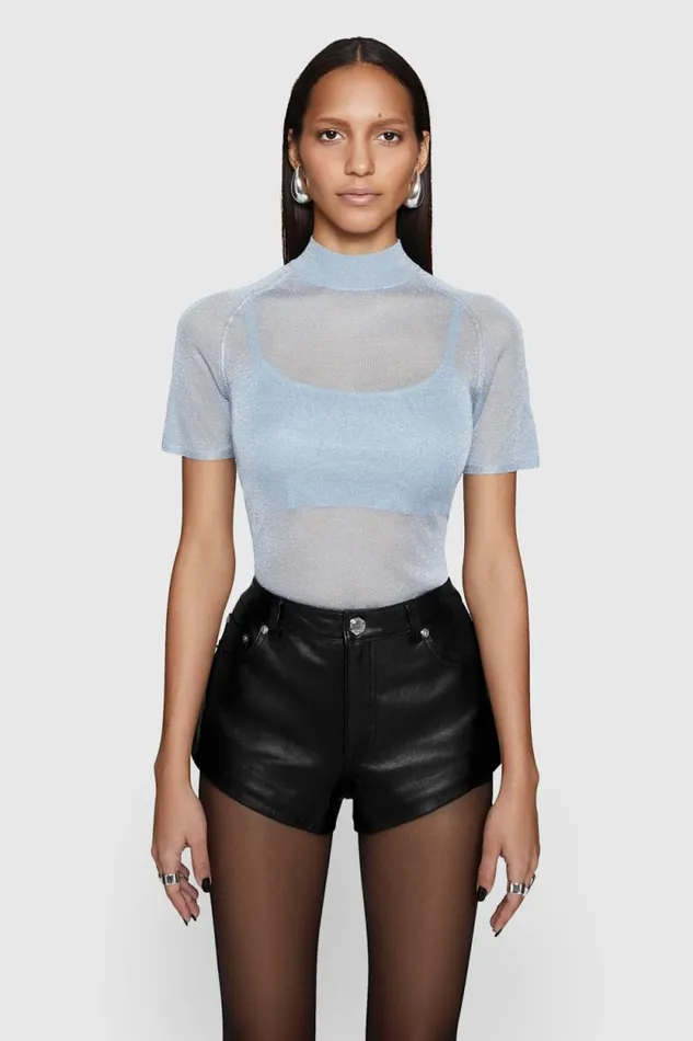 Women Rebecca Minkoff Tops Leroy Sheer Set Sky