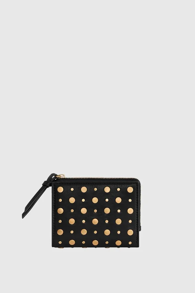 Women Rebecca Minkoff Wallets Megan Slim Wallet With Studs Black