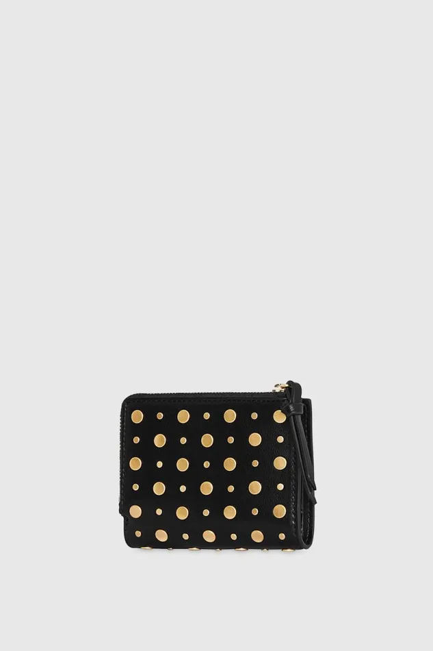 Women Rebecca Minkoff Wallets Megan Slim Wallet With Studs Black Women Rebecca Minkoff Wallets Megan Slim Wallet With Studs Black