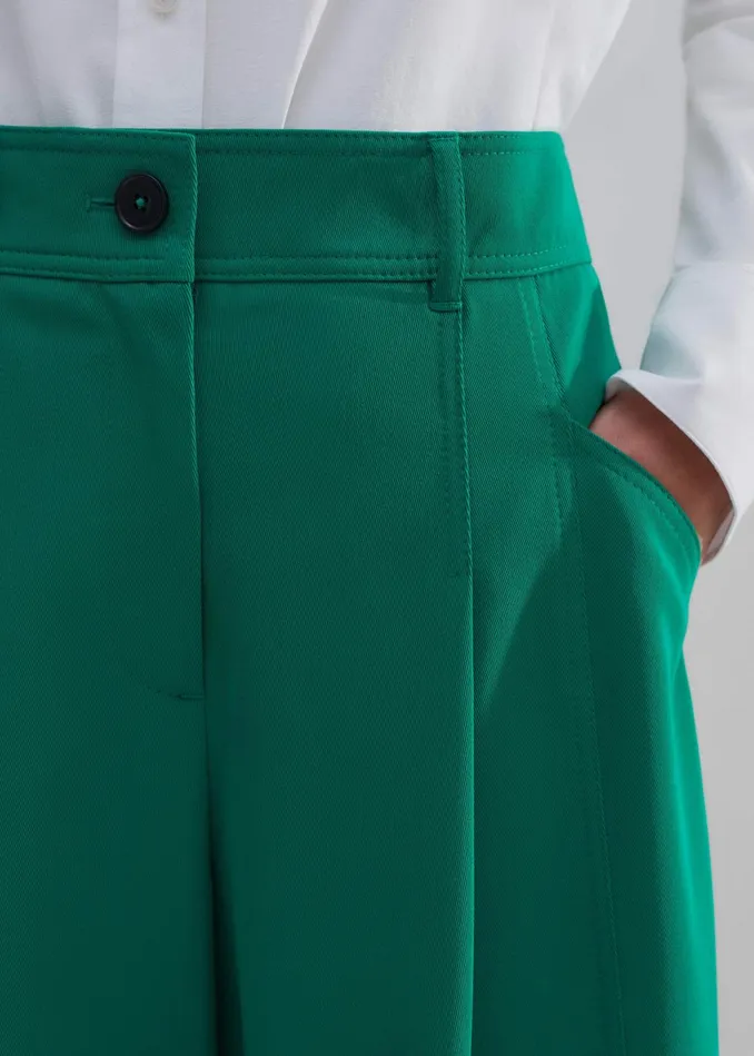 Women Regular WideLeg Pleat Front Pant Orchid Green MEEM