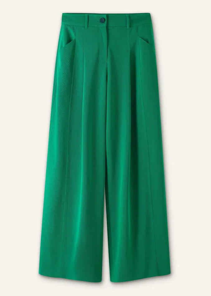 Women Regular WideLeg Pleat Front Pant Orchid Green MEEM