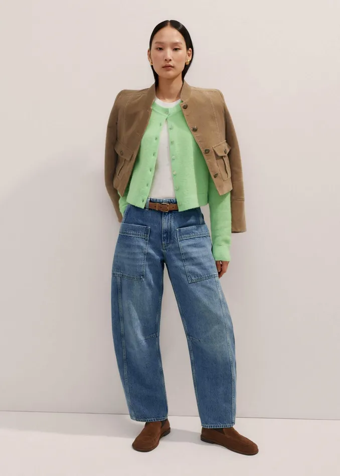 Women Responsible Alpaca Crop Cardigan Bright Pistachio Green MEEM