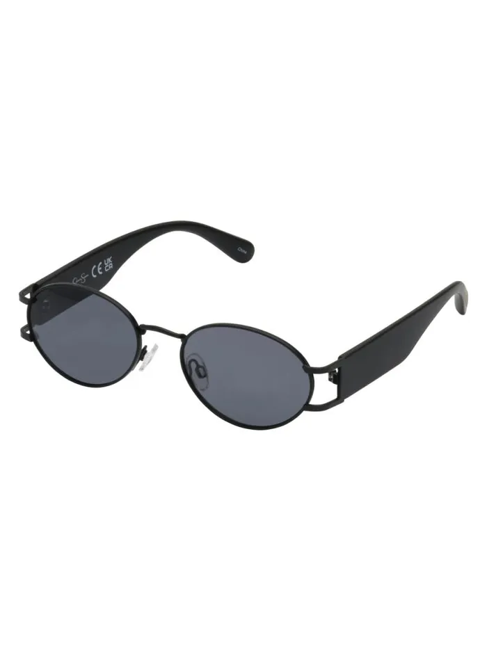 Women Retro Vintage Metal Oval Sunglasses In Black Jessica Simpson Earrings