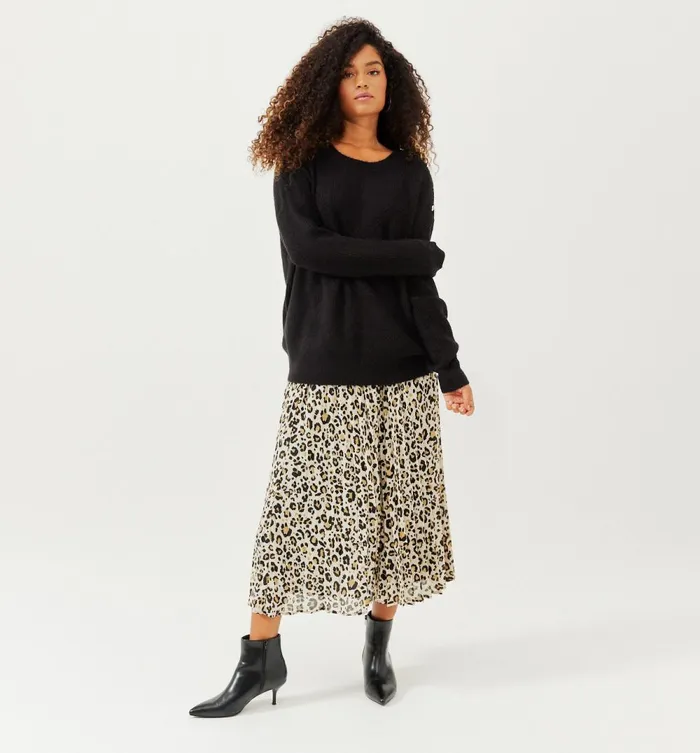Women Ribbed Oversized Jumper 8211 Black Promod Jumpers And Cardigans