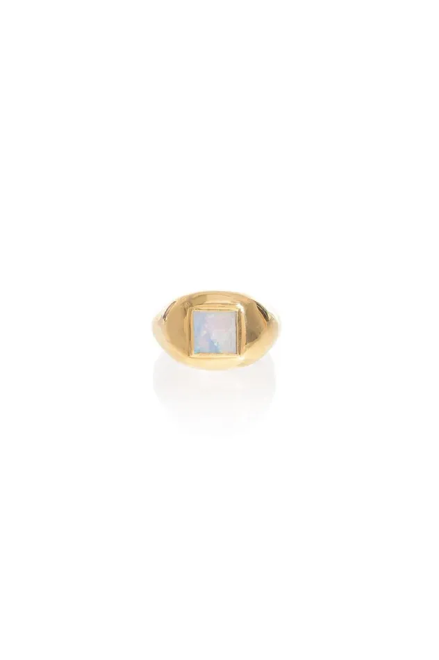 Women Rings Gabriela Hearst Medium Ring In 18k Gold and Mother Of Pearl Stone