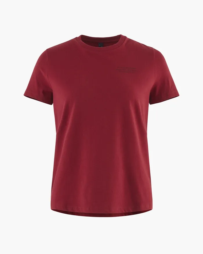 Women Runa Statement Legacy Short Sleeve Tee Burnt Russet Klttermusen TShirts