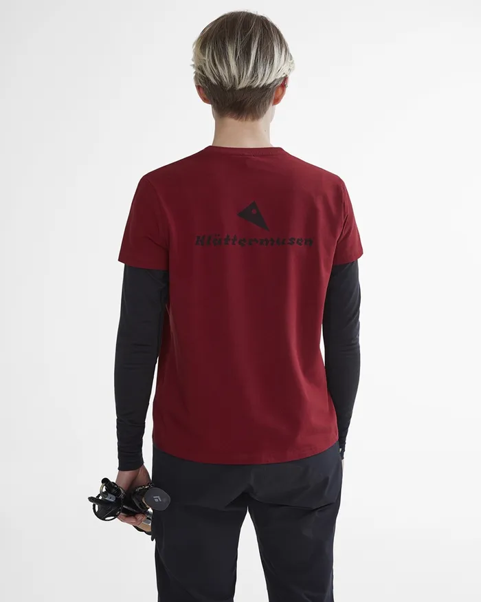 Women Runa Statement Legacy Short Sleeve Tee Burnt Russet Klttermusen TShirts
