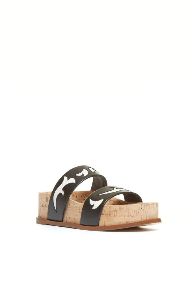 Women Sandals Gabriela Hearst Flame Striker Sandal In Black Leather