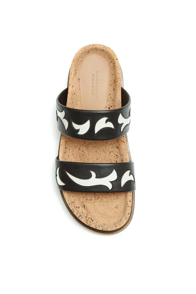 Women Sandals Gabriela Hearst Flame Striker Sandal In Black Leather