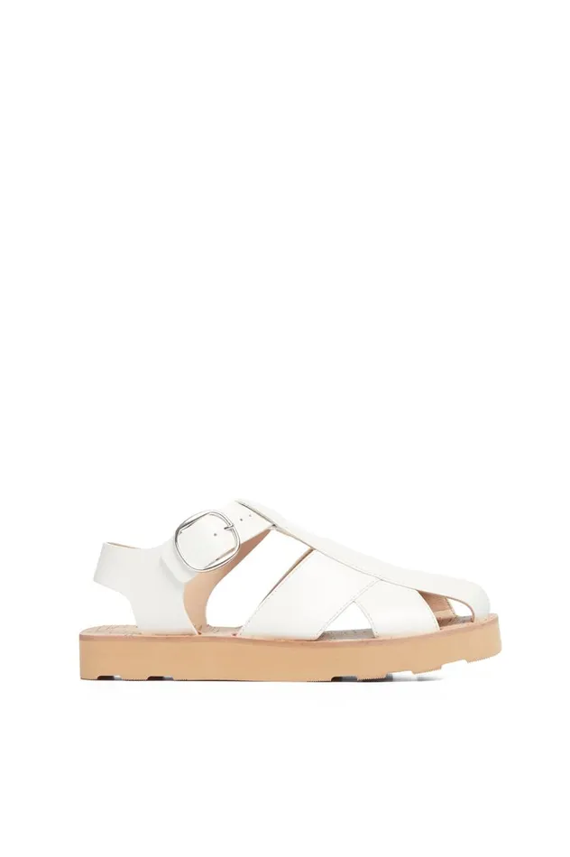 Women Sandals Gabriela Hearst Horatio Flat Sandal In Cream Nappa Leather