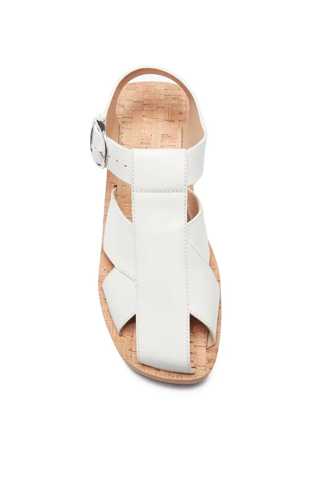 Women Sandals Gabriela Hearst Horatio Flat Sandal In Cream Nappa Leather