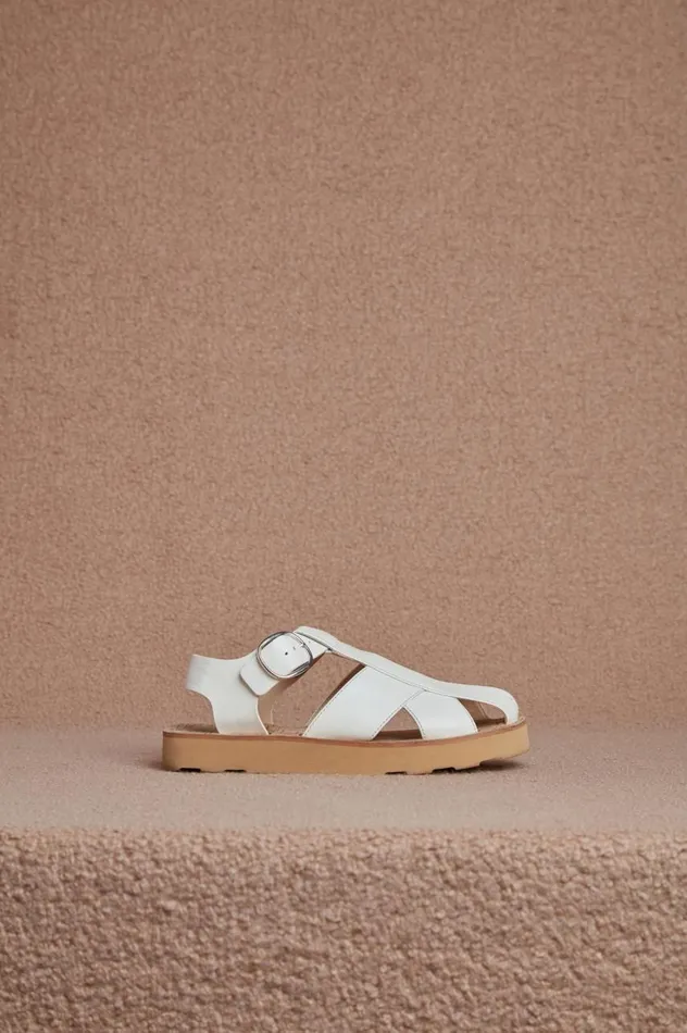 Women Sandals Gabriela Hearst Horatio Flat Sandal In Cream Nappa Leather