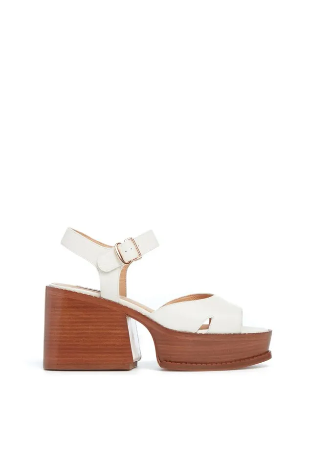 Women Sandals Gabriela Hearst Zuri Platform Sandal In Cream Leather