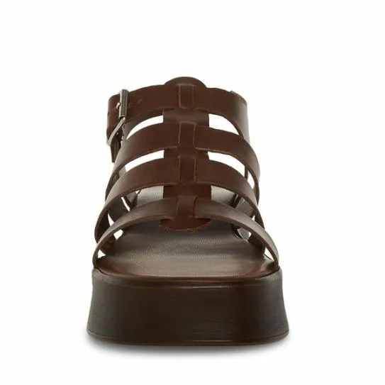 Women SARAI BROWN LEATHER Brown Leather Steve Madden Sandals Women SARAI BROWN LEATHER Brown Leather Steve Madden Sandals